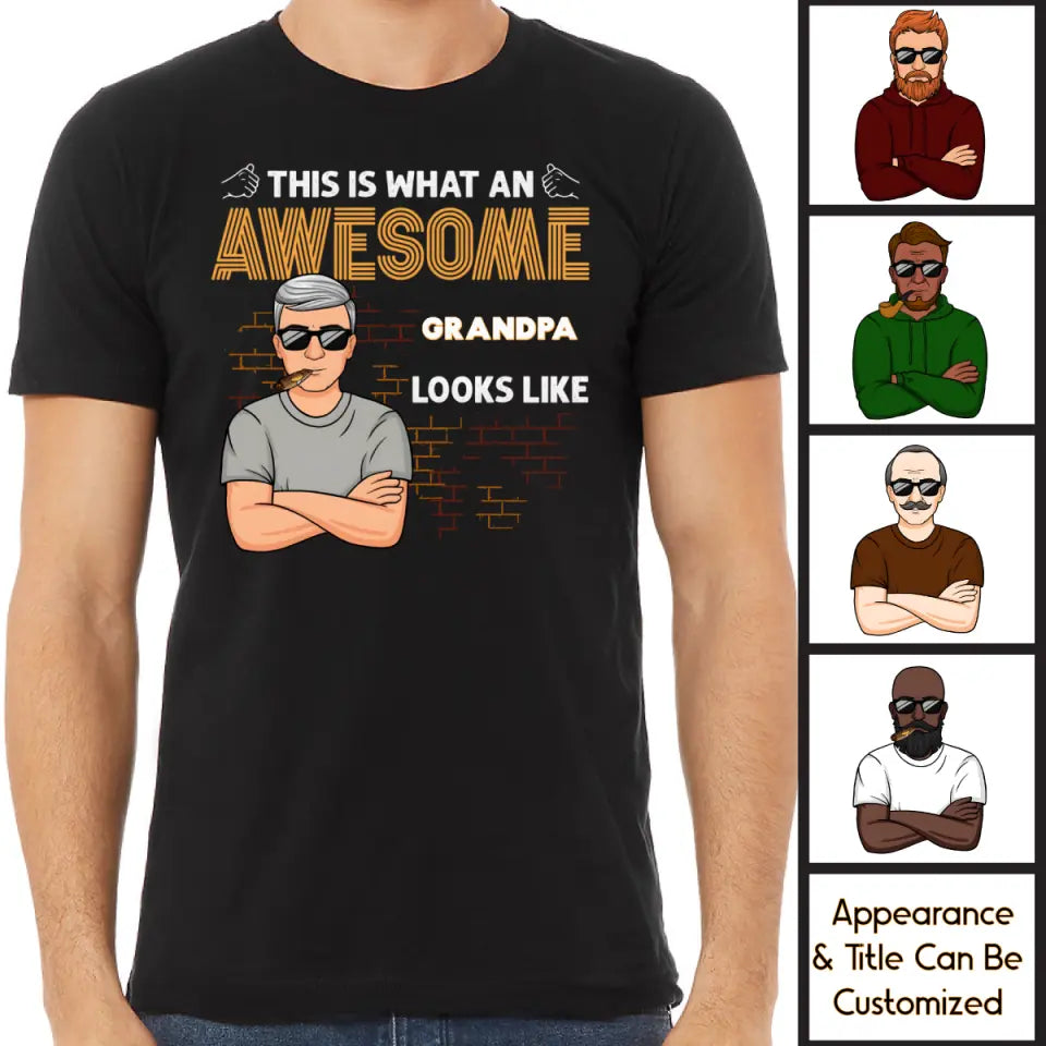 Shirts & Tops-Awesome Dad/Grandpa - Personalized Unisex T-Shirt for Men | Grandpa Gift | Dad Shirt-JackNRoy