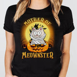 T-Shirt-Mother of Meownsters - Personalized T-Shirt | Halloween-Unisex T-Shirt-Black-JackNRoy