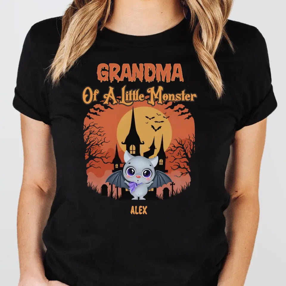 Shirts & Tops-Little Monsters - Personalized T-Shrit | Halloween Gift | Grandma Gift-Unisex T-Shirt-Black-JackNRoy