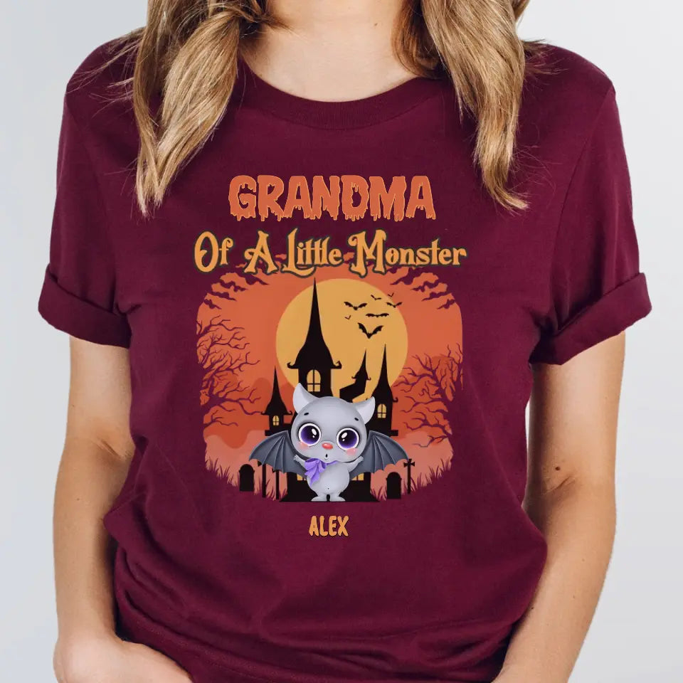 Shirts & Tops-Little Monsters - Personalized T-Shrit | Halloween Gift | Grandma Gift-Unisex T-Shirt-Maroon-JackNRoy