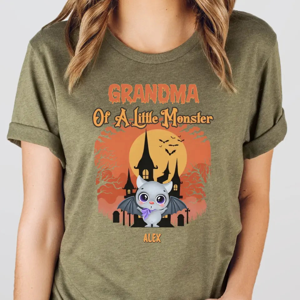 Shirts & Tops-Little Monsters - Personalized T-Shrit | Halloween Gift | Grandma Gift-Unisex T-Shirt-Heather Olive-JackNRoy