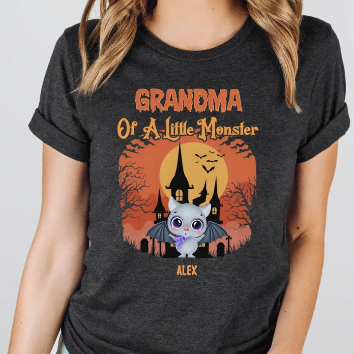 Shirts & Tops-Little Monsters - Personalized T-Shrit | Halloween Gift | Grandma Gift-Unisex T-Shirt-Dark Grey Heather-JackNRoy
