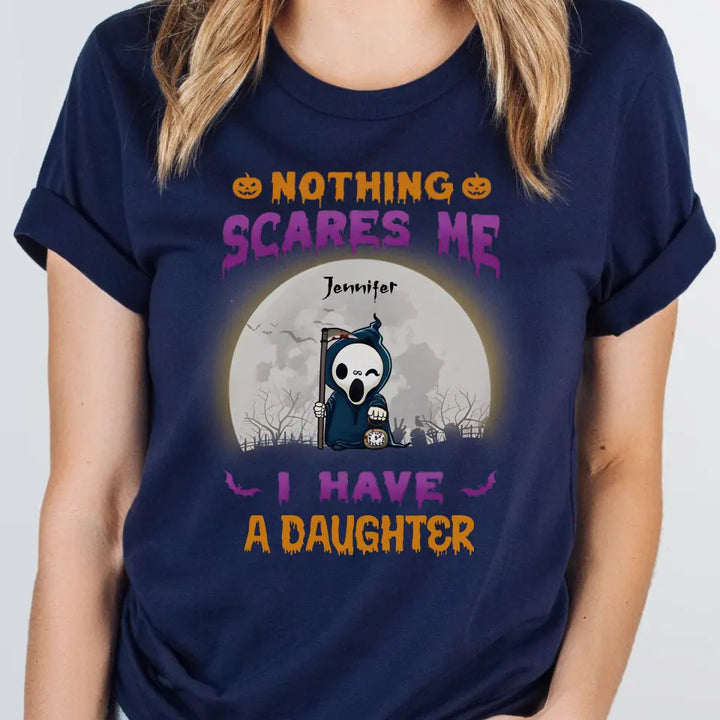 Shirts & Tops-Nothing Scares Me - Personalized T-Shirt | Halloween Gift-Unisex T-Shirt-Navy-JackNRoy