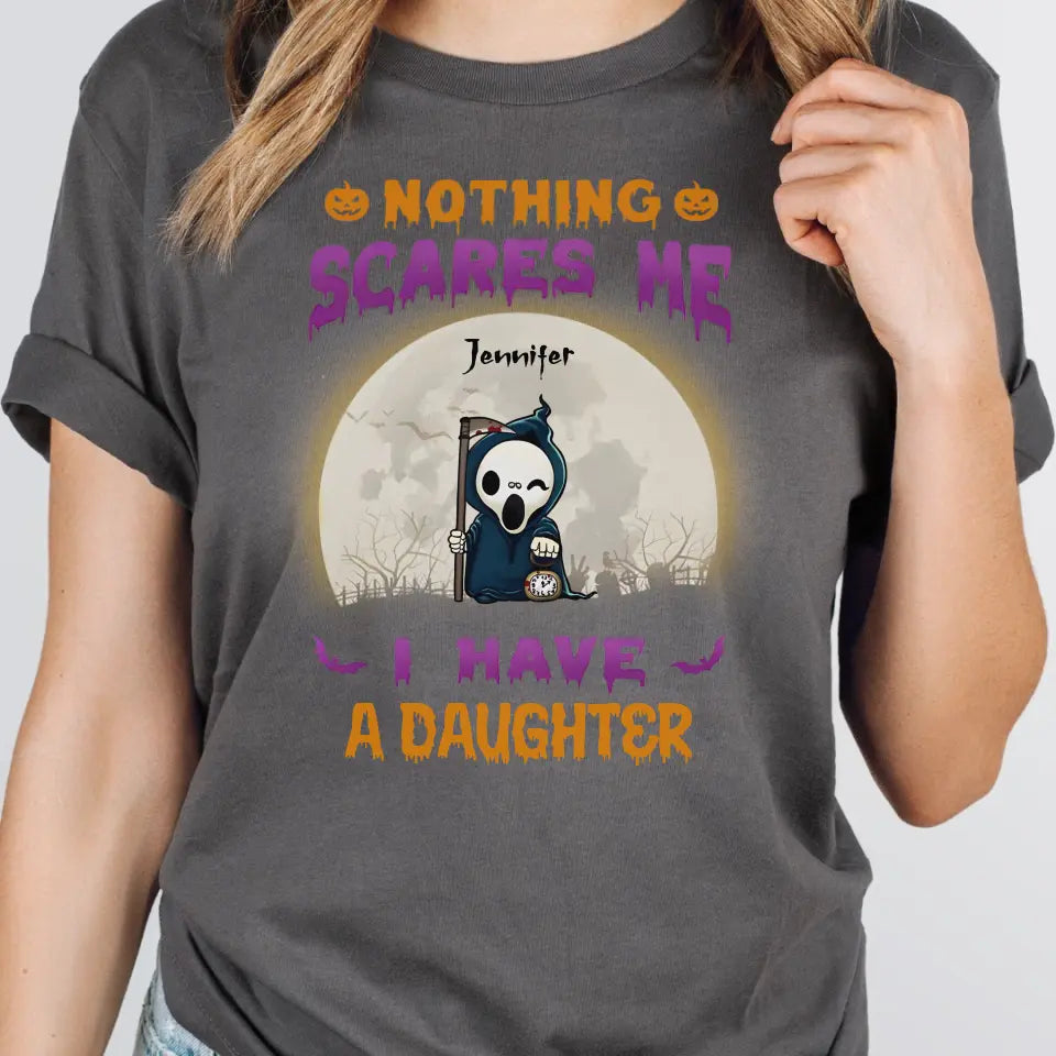Shirts & Tops-Nothing Scares Me - Personalized T-Shirt | Halloween Gift-Unisex T-Shirt-Asphalt-JackNRoy