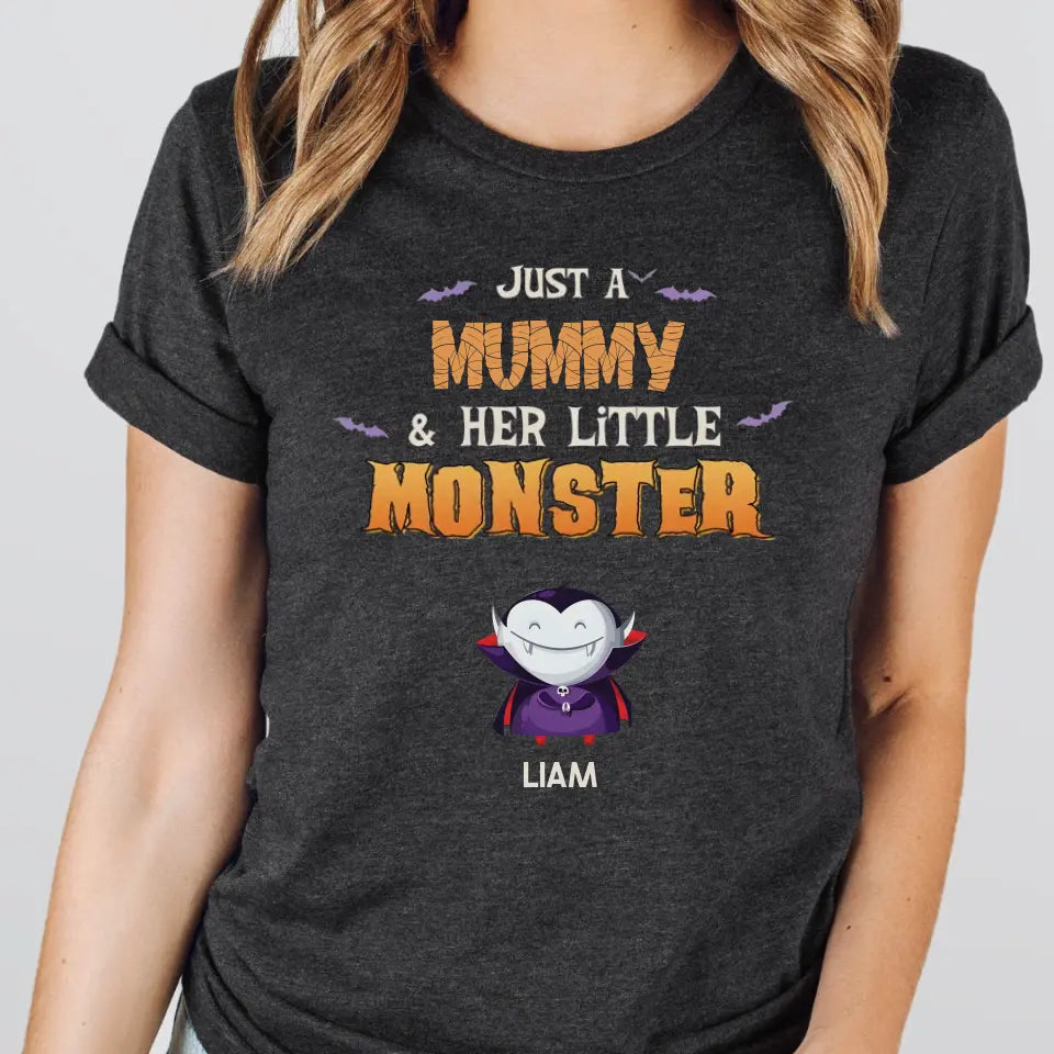 Shirts & Tops-Mummy & Monsters - Personalized T-Shirts | Halloween Gift-Unisex T-Shirt-Dark Grey Heather-JackNRoy