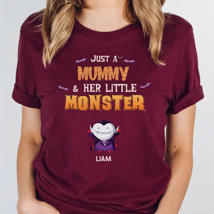 Shirts & Tops-Mummy & Monsters - Personalized T-Shirts | Halloween Gift-Unisex T-Shirt-Maroon-JackNRoy