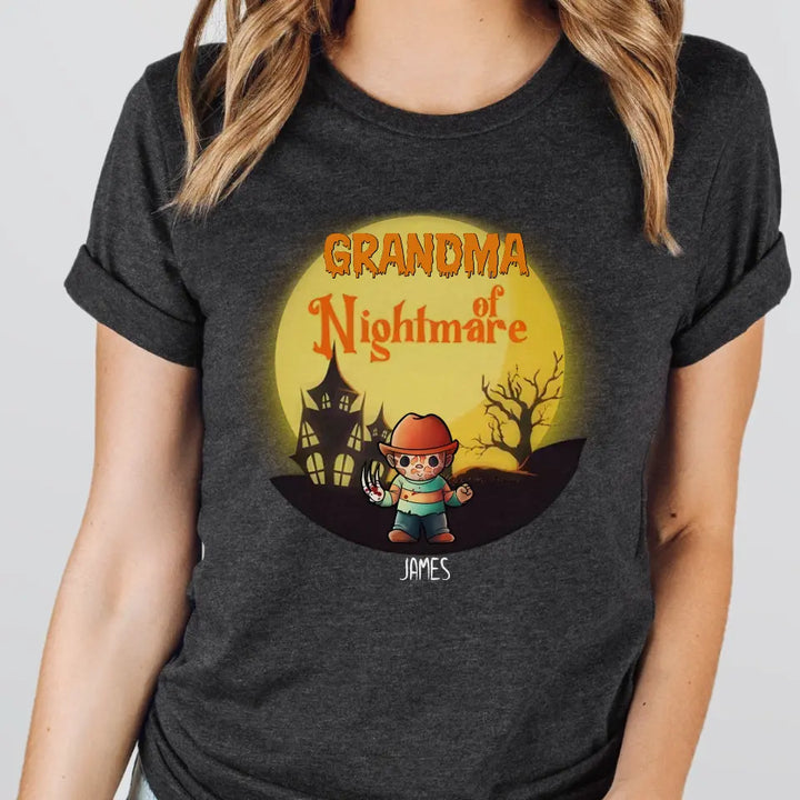 Shirts & Tops-Grandma of Nightmares - Personalized T-Shirt | Halloween Gift-JackNRoy