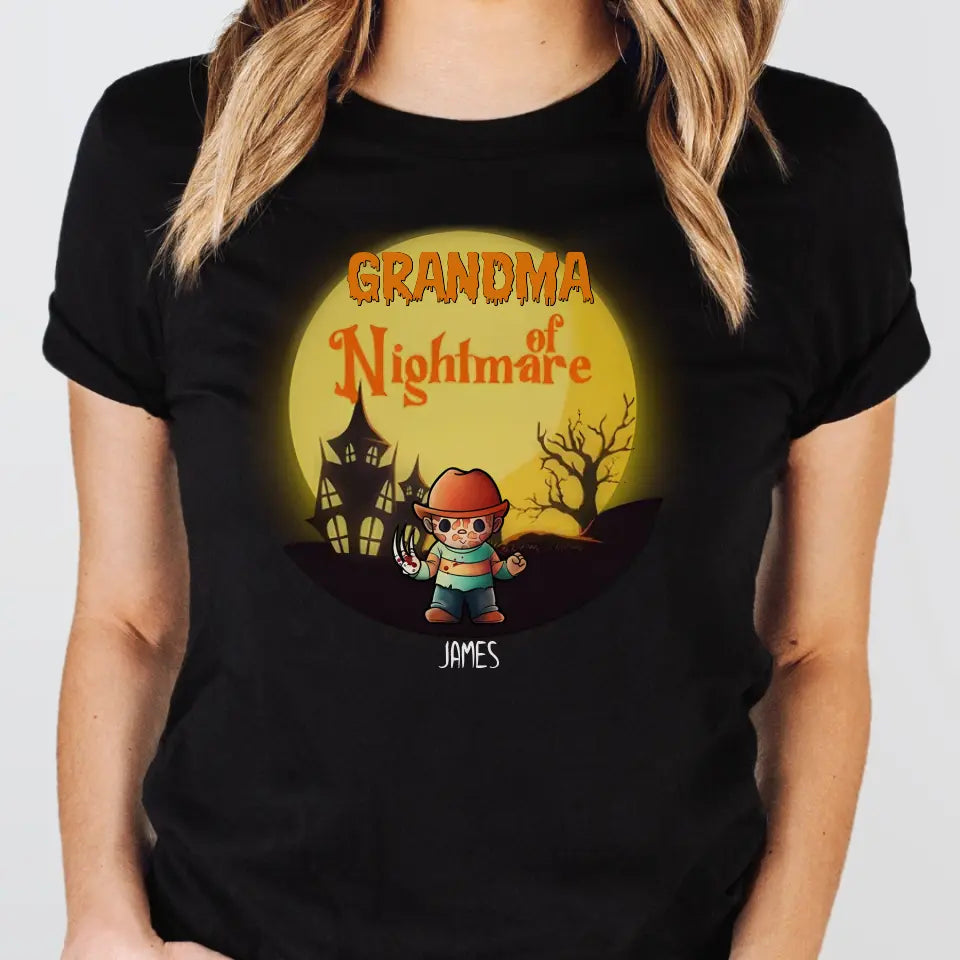 Shirts & Tops-Grandma of Nightmares - Personalized T-Shirt | Halloween Gift-JackNRoy