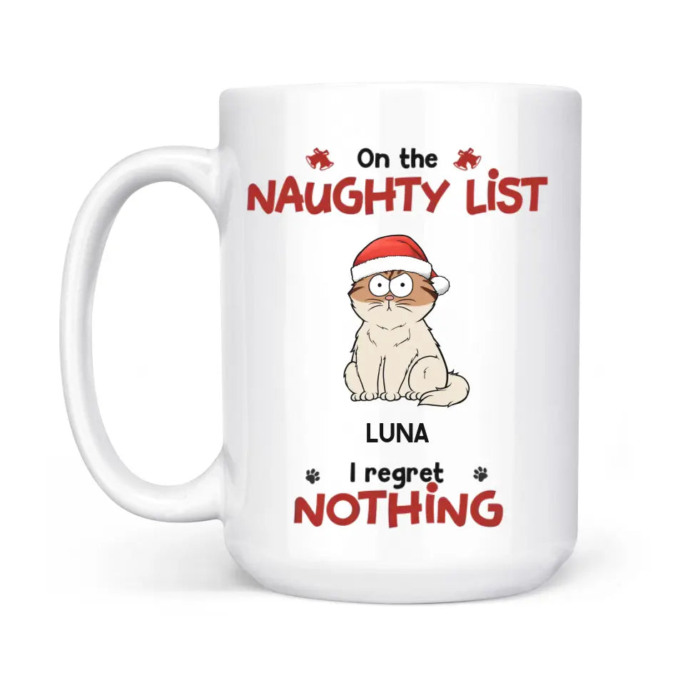 Mugs-On The Naughty List - Personalized Pet Mug for Cat Lovers | (11oz/15oz)-White Mug-White-JackNRoy