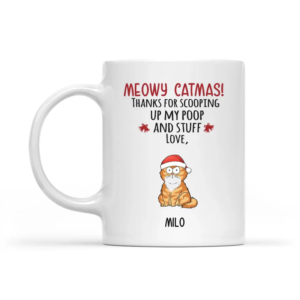Mugs-Meowy Catmas! Personalized Pet Mug for Cat Lovers | (11oz/15oz)-White Mug-White-JackNRoy