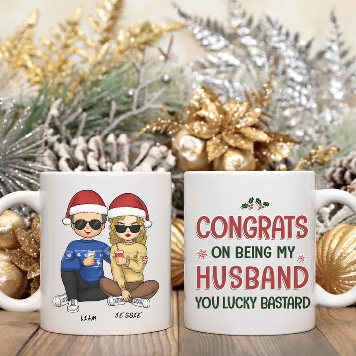 Mugs-Congrats on Being My Husband | Personalized Mug for Couples | (11oz/15oz)-JackNRoy