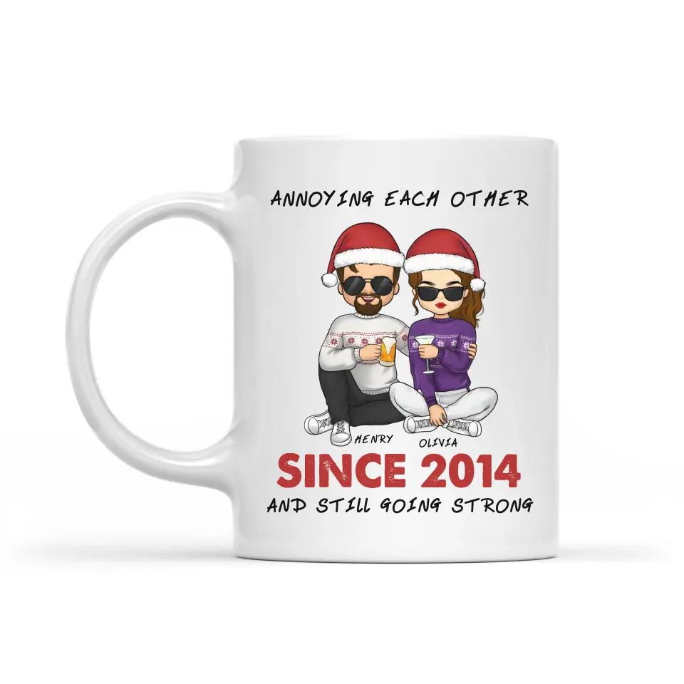 Mugs-Annoying Each Other | Personalized Mug for Couples | (11oz/15oz)-White Mug-White-JackNRoy