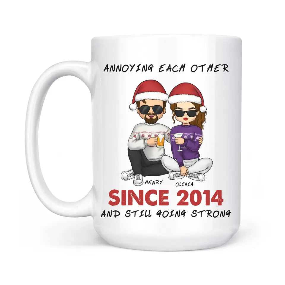 Mugs-Annoying Each Other | Personalized Mug for Couples | (11oz/15oz)-White Mug-White-JackNRoy