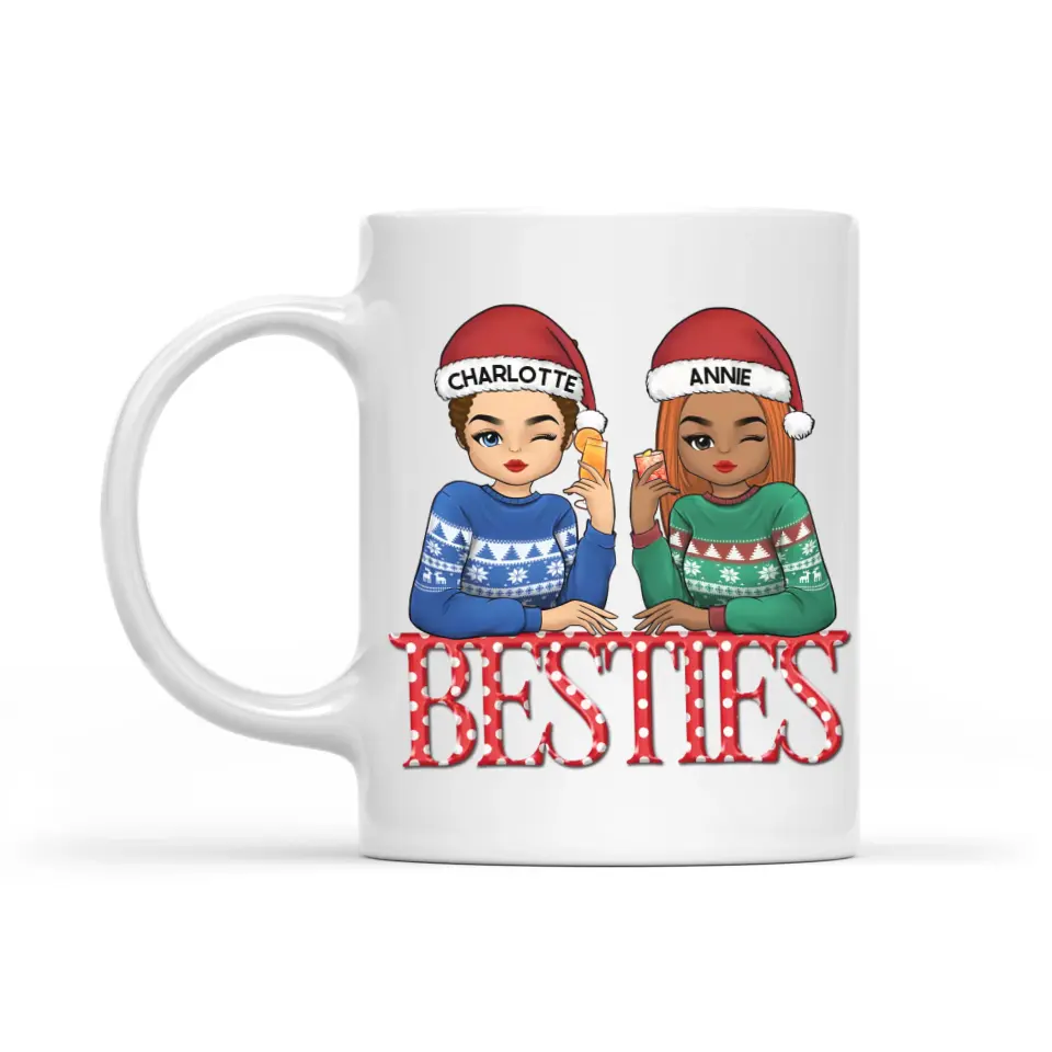Mugs-Besties - Personalized Mug for Besties | (11oz/15oz)-White Mug-White-JackNRoy