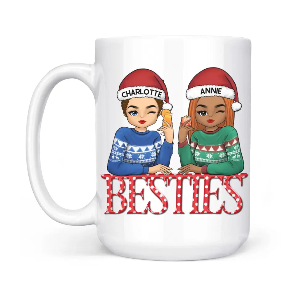 Mugs-Besties - Personalized Mug for Besties | (11oz/15oz)-White Mug-White-JackNRoy