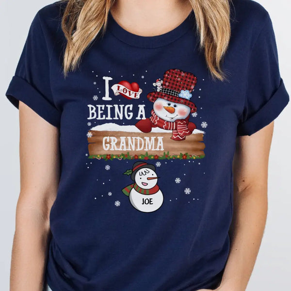 T-Shirt-I Love Being a Grandma | Personalized Unisex T-Shirt | Christmas T-Shirt-Unisex T-Shirt-Navy-JackNRoy