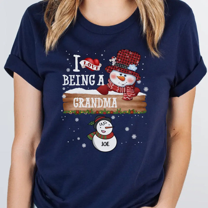 Shirts & Tops-I Love Being a Grandma | Personalized Unisex T-Shirt | Christmas T-Shirt-Unisex T-Shirt-Navy-JackNRoy