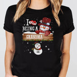T-Shirt-I Love Being a Grandma | Personalized Unisex T-Shirt | Christmas T-Shirt-Unisex T-Shirt-Black-JackNRoy