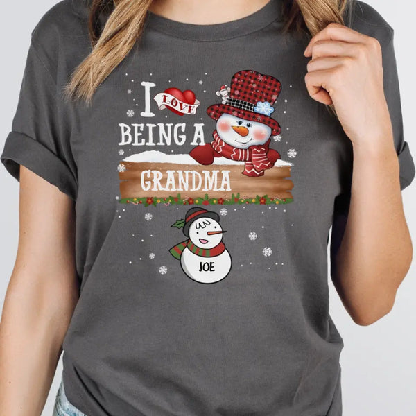 T-Shirt-I Love Being a Grandma | Personalized Unisex T-Shirt | Christmas T-Shirt-Unisex T-Shirt-Asphalt-JackNRoy
