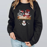 T-Shirt-I Love Being a Grandma | Personalized Unisex T-Shirt | Christmas T-Shirt-Unisex Sweatshirt-Black-JackNRoy