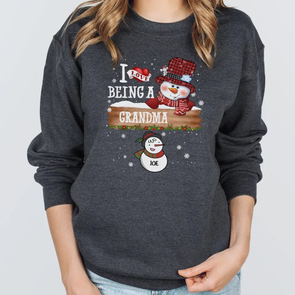 T-Shirt-I Love Being a Grandma | Personalized Unisex T-Shirt | Christmas T-Shirt-Unisex Sweatshirt-Dark Heather-JackNRoy