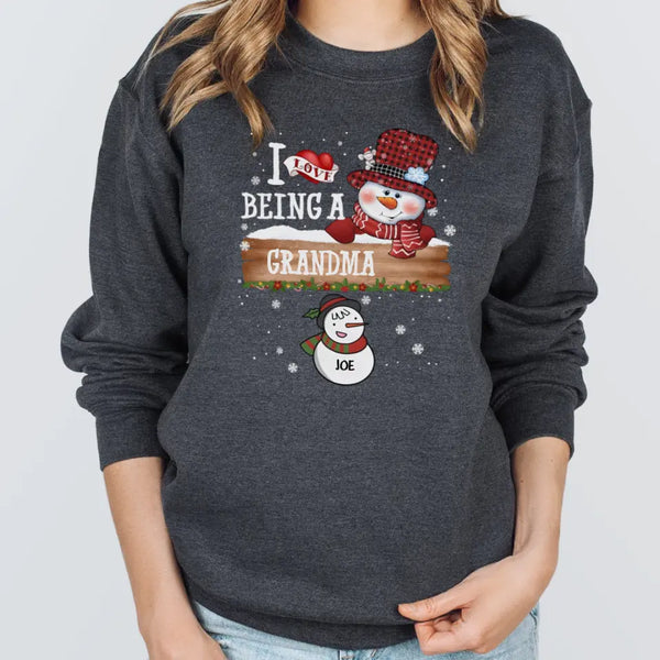 T-Shirt-I Love Being a Grandma | Personalized Unisex T-Shirt | Christmas T-Shirt-Unisex Sweatshirt-Dark Heather-JackNRoy