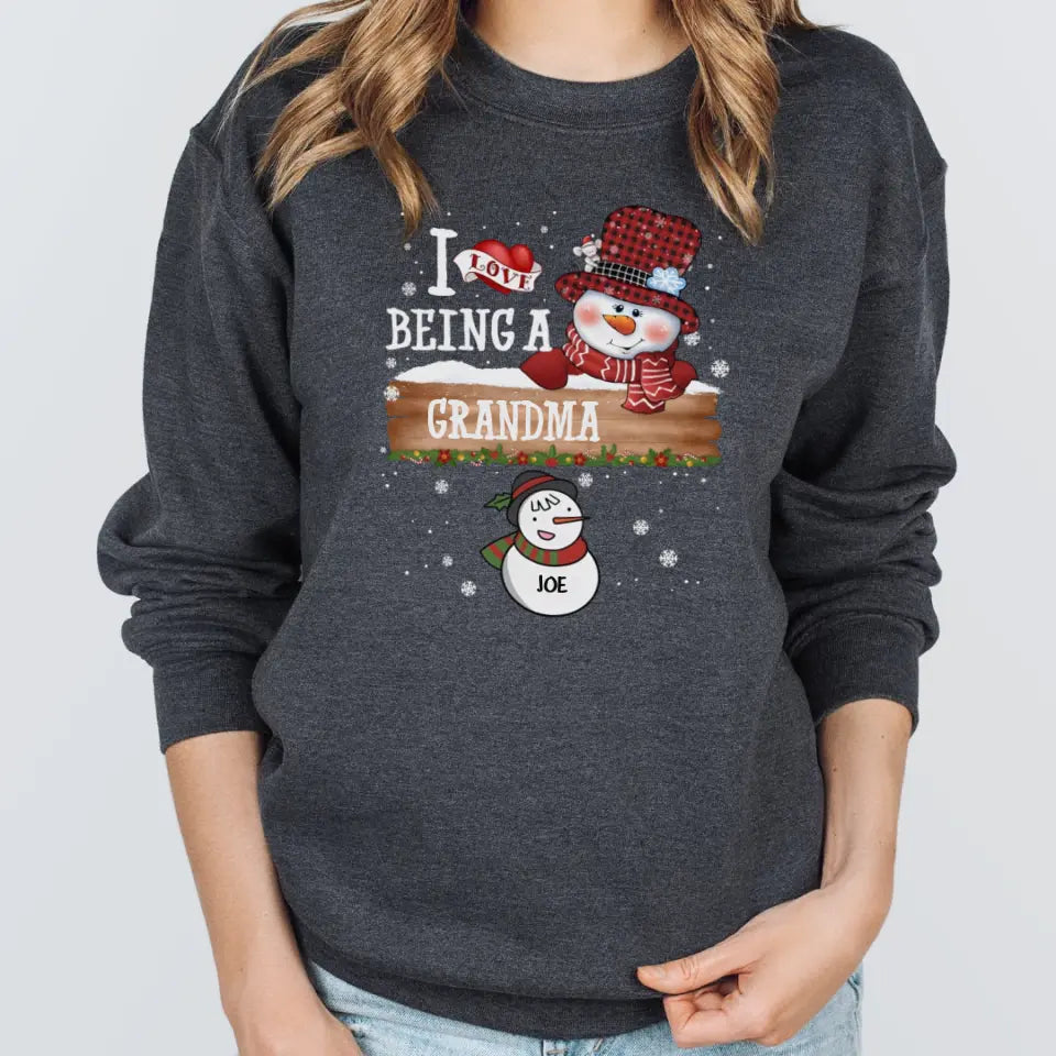 Shirts & Tops-I Love Being a Grandma | Personalized Unisex T-Shirt | Christmas T-Shirt-Unisex Sweatshirt-Dark Heather-JackNRoy