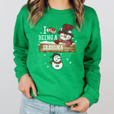 Sweatshirt-I Love Being a Grandma | Personalized Unisex Sweatshirt | Christmas Sweatshirt-Unisex Sweatshirt-Irish Green-JackNRoy