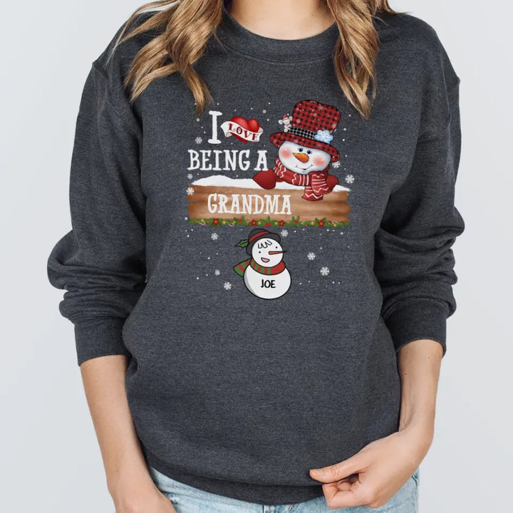 Shirts & Tops-I Love Being a Grandma | Personalized Unisex Sweatshirt | Christmas Sweatshirt-Unisex Sweatshirt-Dark Heather-JackNRoy