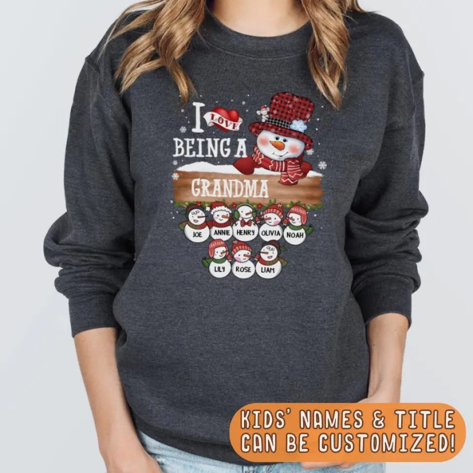 Shirts & Tops-I Love Being a Grandma | Personalized Unisex Sweatshirt | Christmas Sweatshirt-JackNRoy