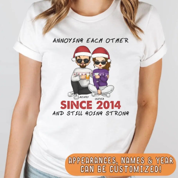 Shirts & Tops-Annoying Each Other | Personalized Unisex T-Shirt for Couples-JackNRoy
