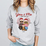 T-Shirt-You, Me & The Cats | Personalized Unisex T-Shirt for Couples | Cat Lover T-Shirt-Unisex Sweatshirt-Sport Grey-JackNRoy
