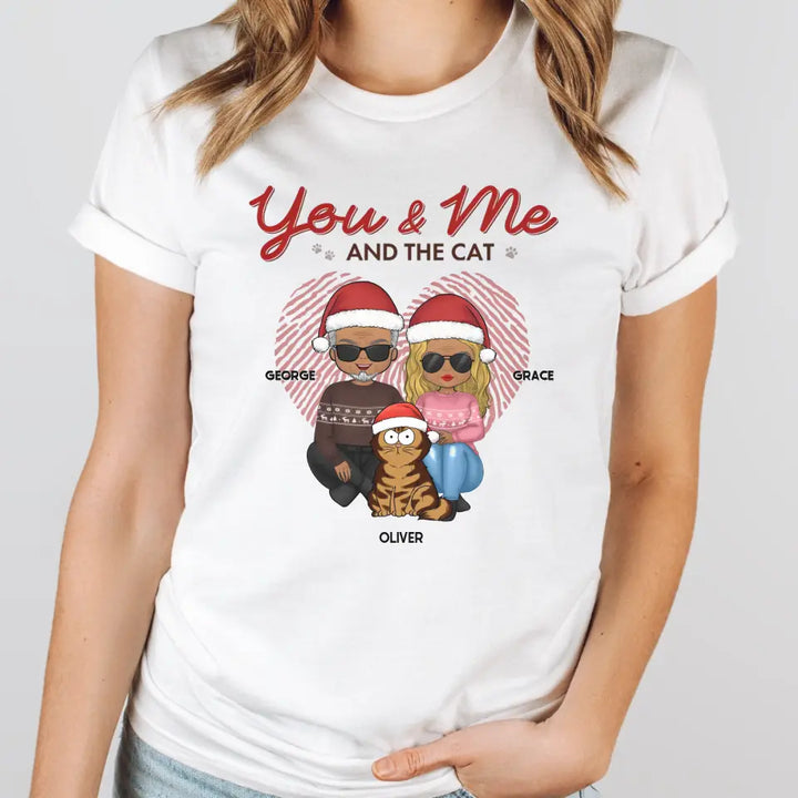Shirts & Tops-You, Me & The Cats | Personalized Unisex T-Shirt for Couples | Cat Lover T-Shirt-Unisex T-Shirt-White-JackNRoy