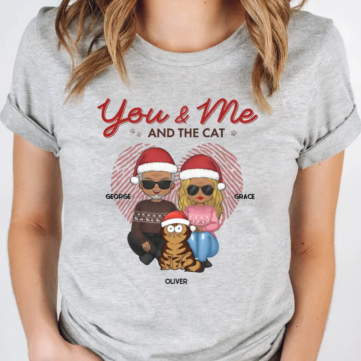 Shirts & Tops-You, Me & The Cats | Personalized Unisex T-Shirt for Couples | Cat Lover T-Shirt-Unisex T-Shirt-Athletic Heather-JackNRoy