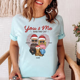 T-Shirt-You, Me & The Cats | Personalized Unisex T-Shirt for Couples | Cat Lover T-Shirt-Unisex T-Shirt-Heather Ice Blue-JackNRoy