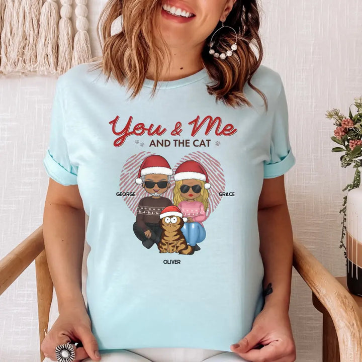 Shirts & Tops-You, Me & The Cats | Personalized Unisex Sweatshirt for Couples | Cat Lover Sweatshirt-Unisex T-Shirt-Heather Ice Blue-JackNRoy