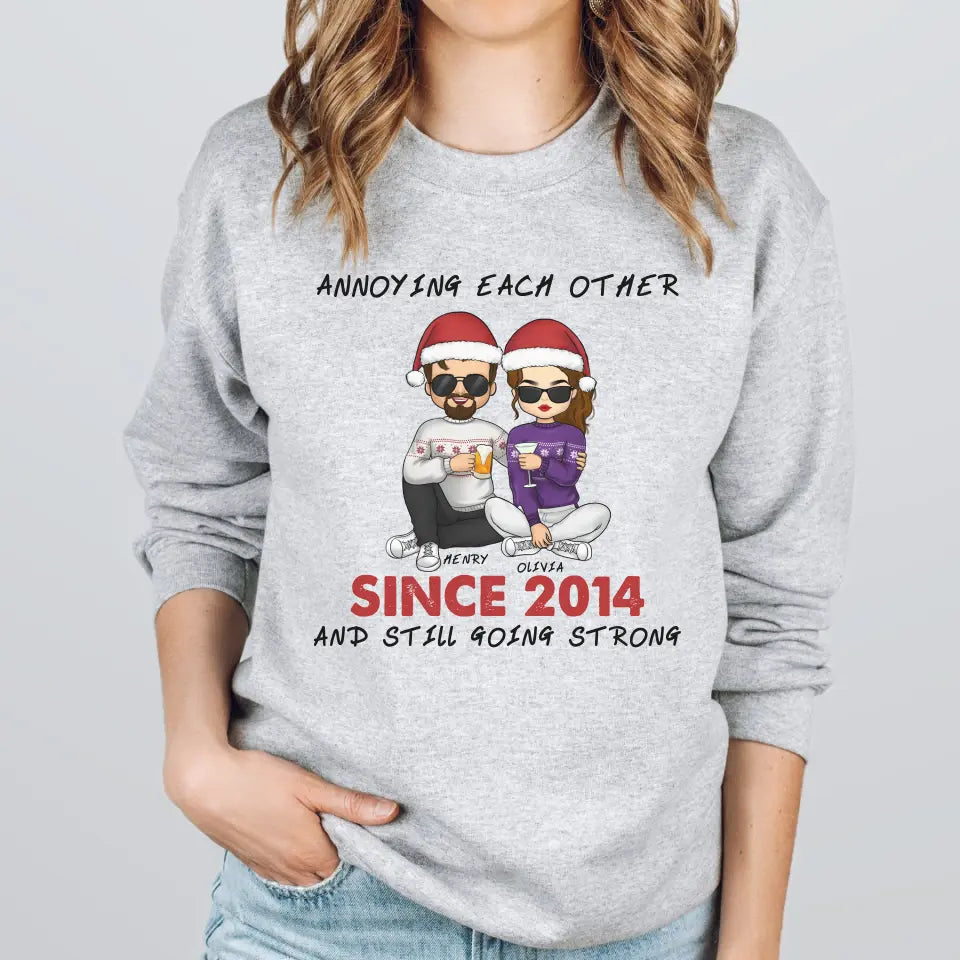 Shirts & Tops-Annoying Each Other | Personalized Unisex Sweatshirt for Couples-Unisex Sweatshirt-Sport Grey-JackNRoy