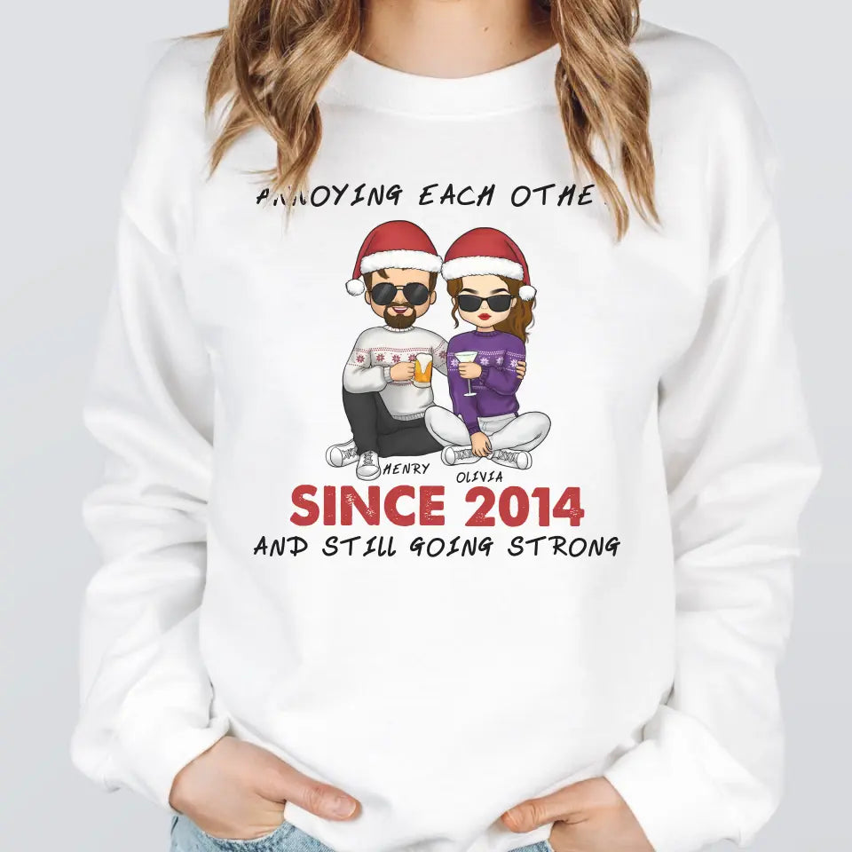 Shirts & Tops-Annoying Each Other | Personalized Unisex Sweatshirt for Couples-Unisex Sweatshirt-White-JackNRoy