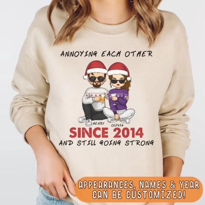 Shirts & Tops-Annoying Each Other | Personalized Unisex Sweatshirt for Couples-JackNRoy