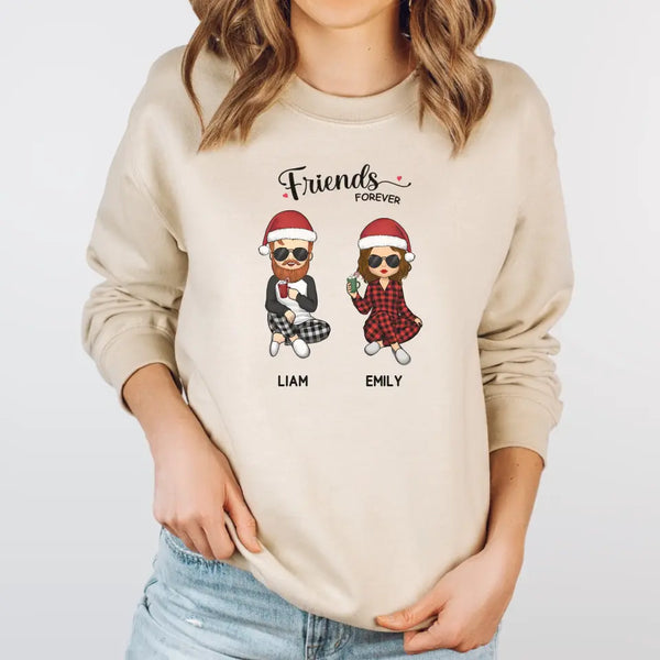 T-Shirt-Friends Forever | Personalized Unisex T-Shirt for Best Friends-Unisex Sweatshirt-Sand-JackNRoy