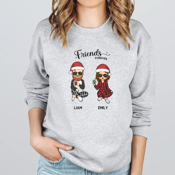 T-Shirt-Friends Forever | Personalized Unisex T-Shirt for Best Friends-Unisex Sweatshirt-Sport Grey-JackNRoy