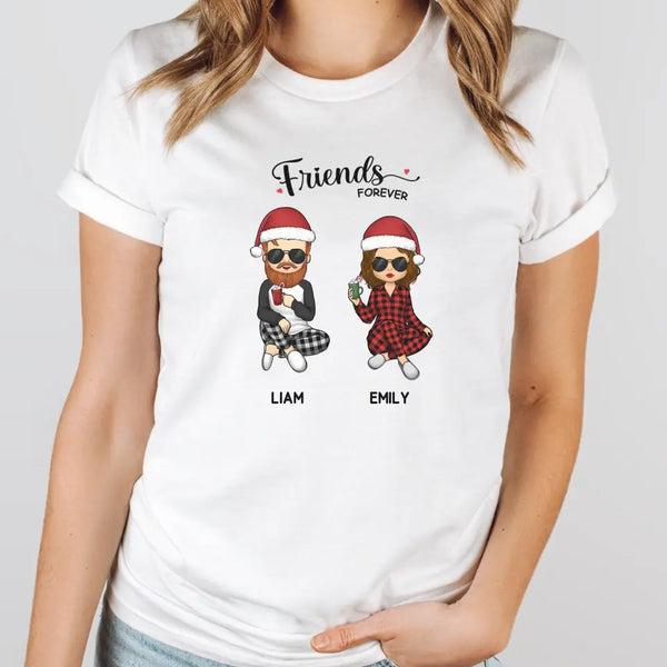 T-Shirt-Friends Forever | Personalized Unisex T-Shirt for Best Friends-Unisex T-Shirt-White-JackNRoy