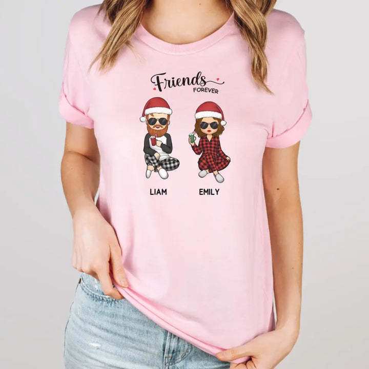 Shirts & Tops-Friends Forever | Personalized Unisex T-Shirt for Best Friends-Unisex T-Shirt-Pink-JackNRoy