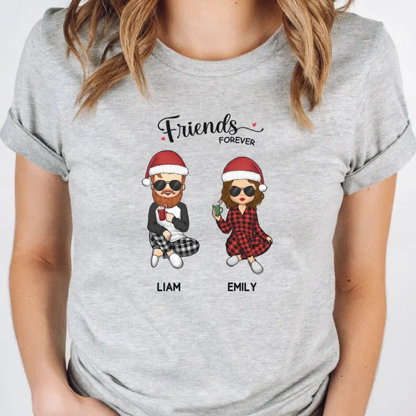 T-Shirt-Friends Forever | Personalized Unisex T-Shirt for Best Friends-Unisex T-Shirt-Athletic Heather-JackNRoy