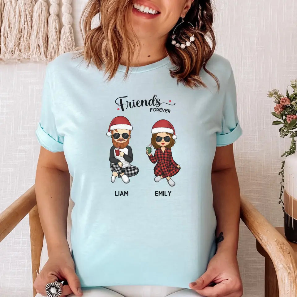 T-Shirt-Friends Forever | Personalized Unisex T-Shirt for Best Friends-Unisex T-Shirt-Heather Ice Blue-JackNRoy