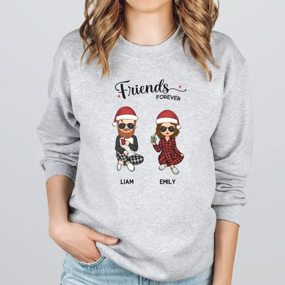 Shirts & Tops-Friends Forever | Personalized Unisex Sweatshirt for Best Friends-Unisex Sweatshirt-Sport Grey-JackNRoy