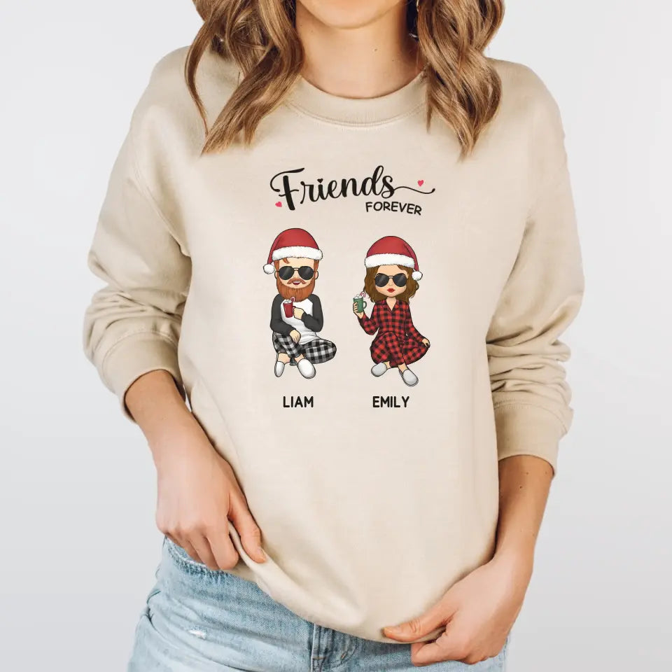 Shirts & Tops-Friends Forever | Personalized Unisex Sweatshirt for Best Friends-Unisex Sweatshirt-Sand-JackNRoy