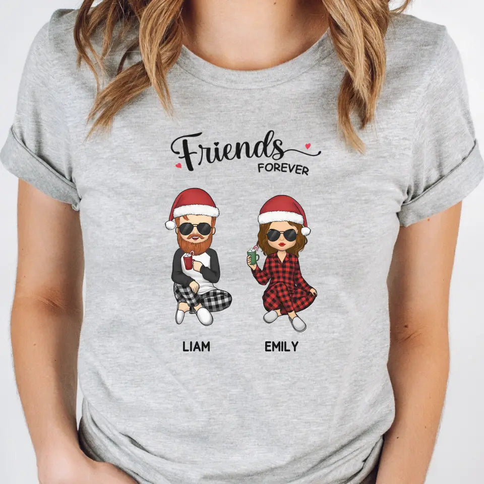 Shirts & Tops-Friends Forever | Personalized Unisex Sweatshirt for Best Friends-Unisex T-Shirt-Athletic Heather-JackNRoy