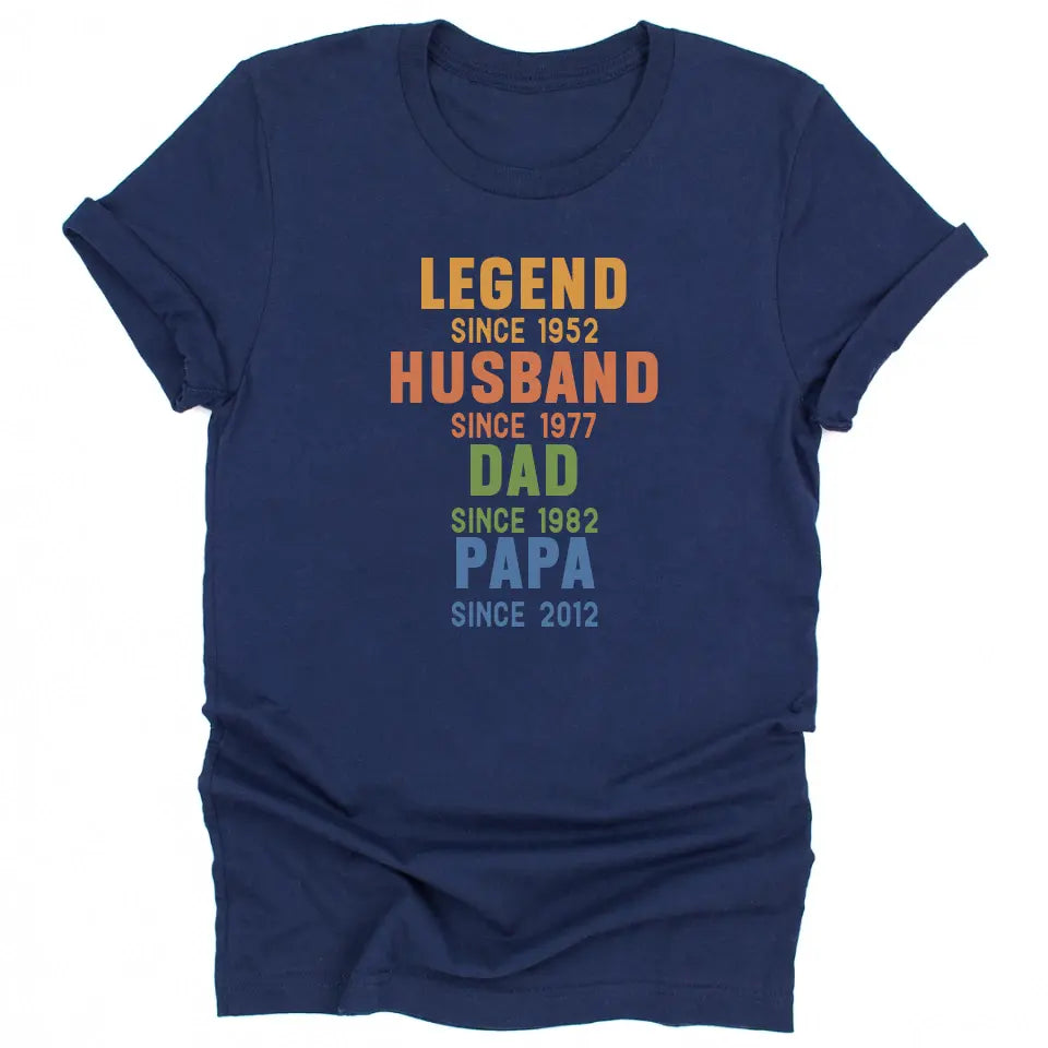 Shirts & Tops-Legend - Husband - Dad - Personalized T-Shirt For Men | Dad Gift | Gift For Him-Unisex T-Shirt-Navy-JackNRoy