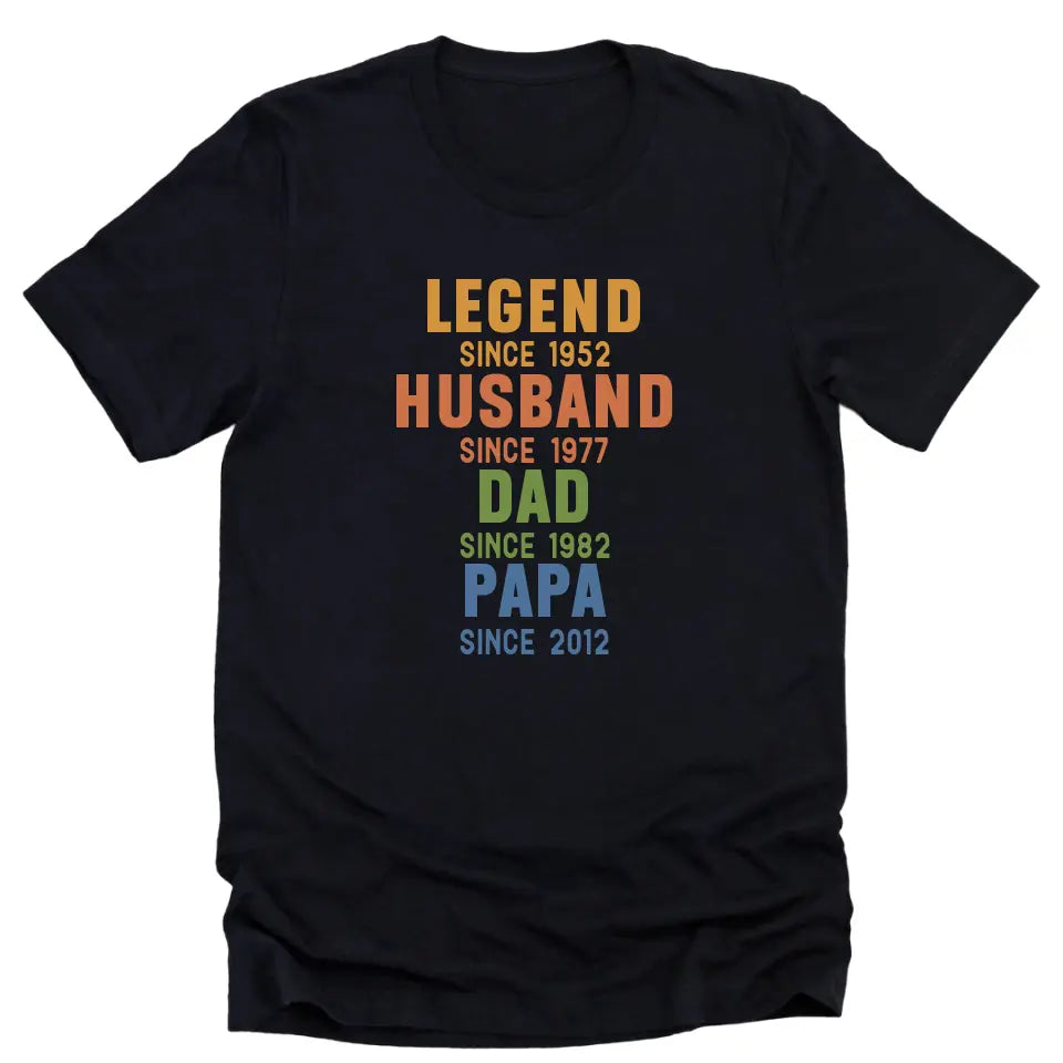 Shirts & Tops-Legend - Husband - Dad - Personalized T-Shirt For Men | Dad Gift | Gift For Him-Unisex T-Shirt-Black-JackNRoy